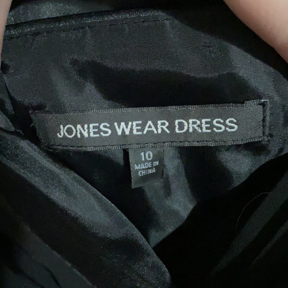 JonesWear Midi Black Cocktail Dress Sz 10 - Picture 4 of 8